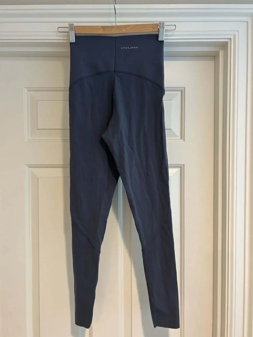 Oysho Sport High-Rise Scalloped Edge Leggings Blue XS